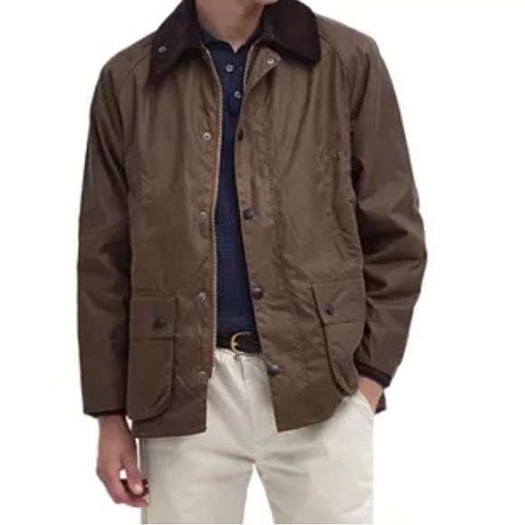 Barbour Bednell Men's waxed cotton Brown Jacket with corduroy Collar - Picture 9 of 10